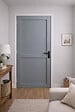 GD MENUISERIES - Bloc Porte Athena Gris Clair 2 panneaux H204 x L73 cm Côte Tableau P.Droit,Poignee - vignette