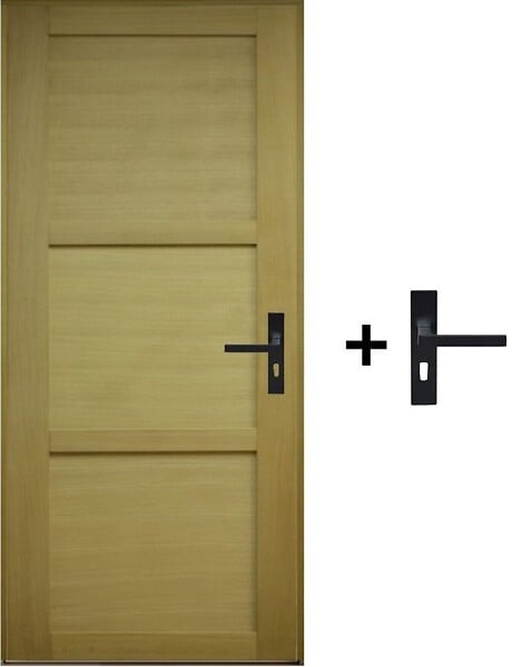 GD MENUISERIES - Bloc Porte Ayous 3 Panneaux H204 x L83 cm Côte Tableau P.Gauche,Poignee - large