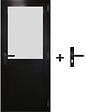 GD MENUISERIES - Bloc Porte Athena Noir H204 x L73 cm Côte Tableau P.Gauche,Poignee - vignette