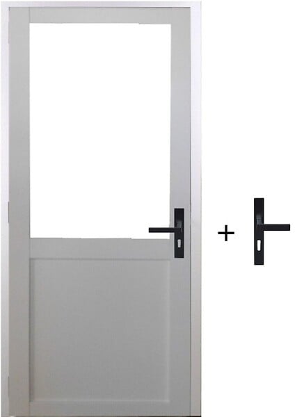 GD MENUISERIES - Bloc Porte Atelier BLANC sans meneau H204 x L73 cm Côte Tableau P.Gauche,Poignee - large