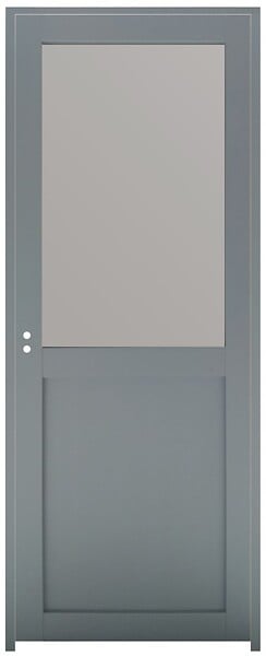 GD MENUISERIES - Bloc Porte Athena Gris Clair Vitrée H204 x L83 cm Côte Tableau P.Droit - large