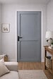 GD MENUISERIES - Bloc Porte Athena Gris Clair 2 panneaux H204 x L83 cm Côte Tableau P.Gauche,Poignee - vignette
