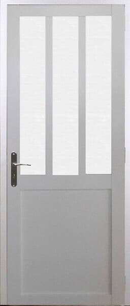 GD MENUISERIES - Bloc Porte Atelier BLANC vitre depoli H204 x L73 cm Côte Tableau P.Droit - large