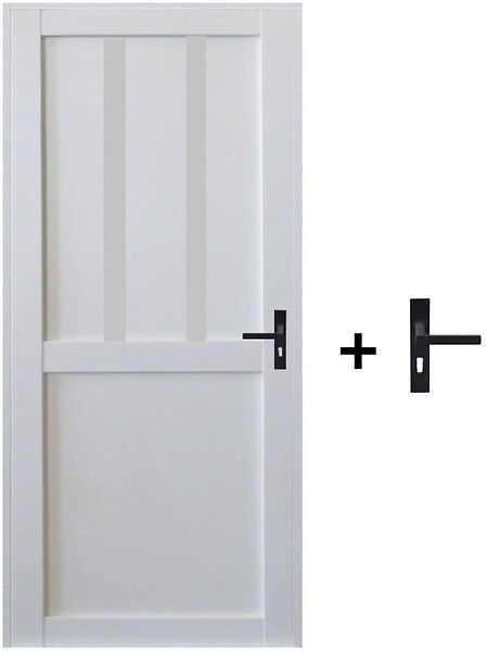 GD MENUISERIES - Bloc Porte Atelier 2 panneaux Blanc H204 x L83 cm Côte Tableau P.Gauche,Poignee - large