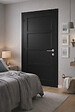 GD MENUISERIES - Bloc Porte Telia noir 4 panneaux H204 x L83 cm Côte Tableau P.Droit,Poignee Pomerol - vignette