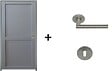 GD MENUISERIES - Bloc Porte Athena Gris Clair 2 panneaux H204 x L83 cm Côte Tableau P.Gauche,Poignee Pomerol - vignette