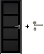 GD MENUISERIES - Bloc Porte Telia noir 4 panneaux H204 x L73 cm Côte Tableau P.Gauche,Poignee Pomerol - vignette