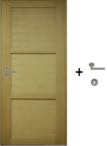 GD MENUISERIES - Bloc Porte Ayous 3 Panneaux H204 x L83 cm Côte Tableau P.Droit,Poignee Pomerol - large