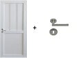 GD MENUISERIES - Bloc Porte Atelier 2 panneaux Blanc H204 x L73 cm Côte Tableau P.Droit,Poignee Pomerol - vignette