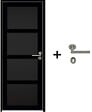 GD MENUISERIES - Bloc Porte Telia noir 4 panneaux H204 x L83 cm Côte Tableau P.Gauche,Poignee Pomerol - vignette