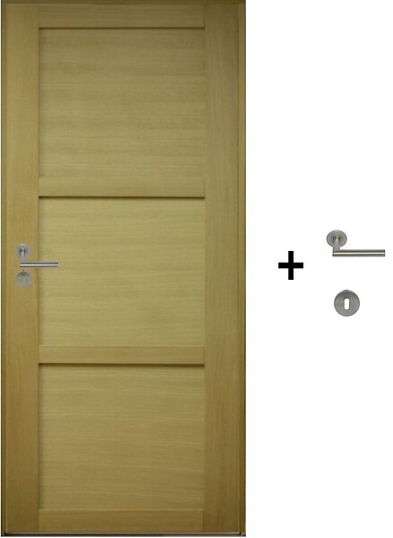 GD MENUISERIES - Bloc Porte Ayous 3 Panneaux H204 x L73 cm Côte Tableau P.Droit,Poignee Pomerol - large