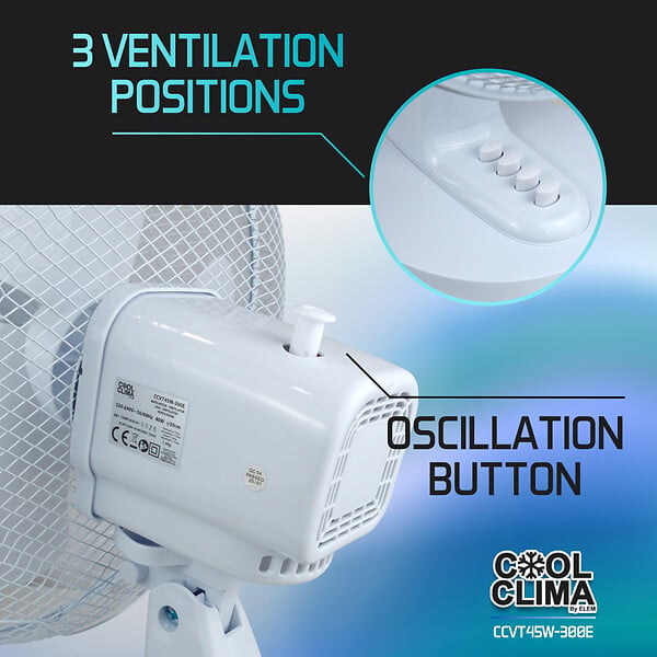 COOL CLIMA - VENTILATEUR DE TABLE 30CM - COOL CLIMA - CCVT45W-300E - large