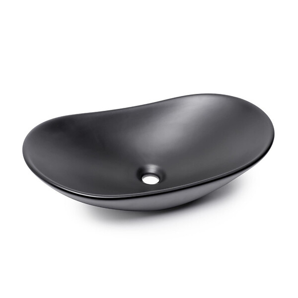 SWISS AQUA TECHNOLOGIES - Swiss Aqua Technologies Set complet vasque à poser 61,5 x 36 cm noir mat + mitigeur haut XL assorti – salle de bain moderne B-Way (SATINF61536BKM-BWAY) - large