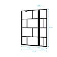 AURLANE - Pare baignoire avec volet pivotant - profile noir mat - 130x104 (HxL) - verre 5mm sérigraphié - vignette