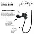 JACOB DELAFON - Douchette stick Shift Ellipse noir et chrome avec mitigeur bain douche et flexible lisse anti-torsion Noir - vignette