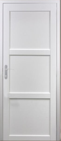 GD MENUISERIES - Bloc Porte Korya Blanc 3 panneaux H204 x L83 cm Côte Tableau P.Droit - large