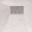 AURLANE - Receveur de douche Blanc Effet Pierre 90x140 cm et Grille décor Linéaire en Inox - vignette