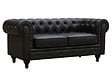 HABITAT ET JARDIN - Canapé fixe Chesterfield "Aliza" - 157 x 82 x 70 cm - 2 places - Marron - vignette