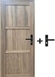 GD MENUISERIES - Bloc Porte bois Frake 3 Panneaux H204 x L73 cm Côte Tableau P.Gauche, Poignee - vignette