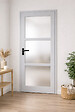 GD MENUISERIES - Bloc Porte Greyria Gris Clair Vitrée H204 x L73 cm Côte Tableau P.Droit,Poignee - vignette