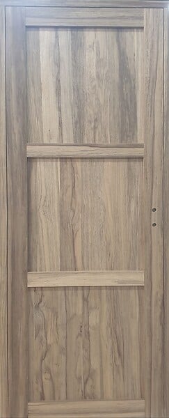 GD MENUISERIES - Bloc Porte bois Frake 3 Panneaux H204 x L73 cm Côte Tableau P.Gauche - large