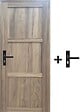 GD MENUISERIES - Bloc Porte bois Frake 3 Panneaux H204 x L73 cm Côte Tableau P.Droit, Poignee - vignette