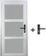 GD MENUISERIES - Bloc Porte Kenya Blanc Vitre H204 x L73 cm Côte Tableau P.Gauche,Poignee - vignette