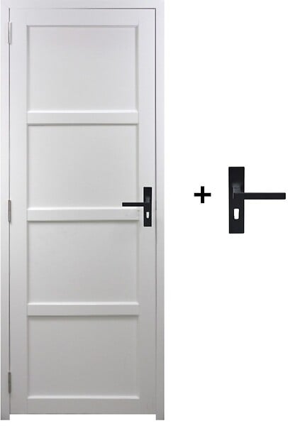 GD MENUISERIES - Bloc Porte Tamera Blanc H204 x L73 cm Côte Tableau P.Droit,Poignee - large