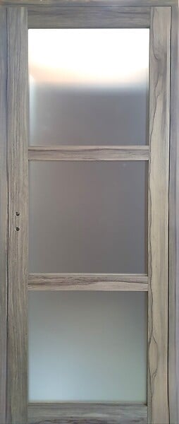 GD MENUISERIES - Bloc Porte bois Frake Vitrée H204 x L73 cm Côte Tableau P.Droit - large