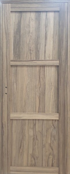 GD MENUISERIES - Bloc Porte bois Frake 3 Panneaux H204 x L83 cm Côte Tableau P.Droit - large