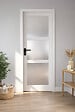 GD MENUISERIES - Bloc Porte Kenya Blanc Vitre H204 x L83 cm Côte Tableau P.Droit,Poignee - vignette