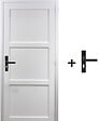 GD MENUISERIES - Bloc Porte Korya Blanc 3 panneaux H204 x L83 cm Côte Tableau P.Droit,Poignee - vignette