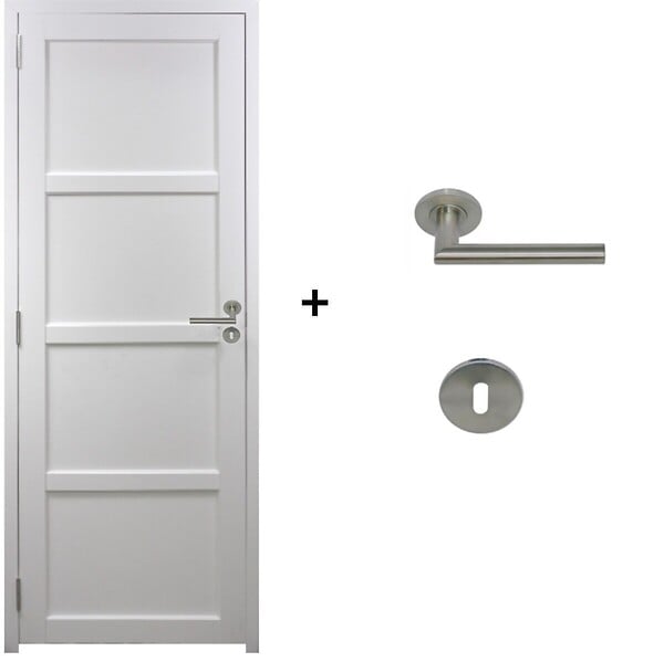 GD MENUISERIES - Bloc Porte Tamera Blanc H204 x L73 cm Côte Tableau P.Droit,Poignee Pomerol - large