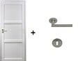 GD MENUISERIES - Bloc Porte Korya Blanc 3 panneaux H204 x L83 cm Côte Tableau P.Droit,Poignee Pomerol - vignette