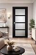 GD MENUISERIES - Bloc Porte Telia Noir Vitrée H204 x L83 cm Côte Tableau P.Droit,Poignee Pomerol - vignette