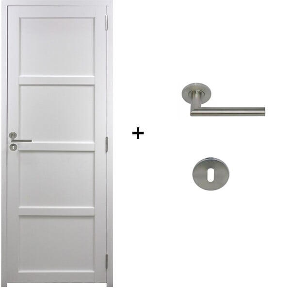GD MENUISERIES - Bloc Porte Tamera Blanc H204 x L73 cm Côte Tableau P.Gauche,Poignee Pomerol - large
