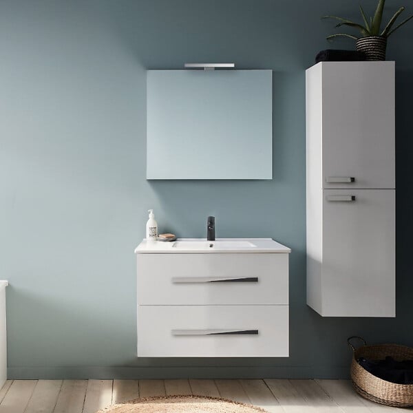 JACOB DELAFON - Pack meuble vasque 60 cm Ola up blanc + colonne - large