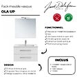 JACOB DELAFON - Pack meuble vasque 60 cm Ola up blanc + miroir + spot - vignette