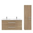 JACOB DELAFON - Meuble double vasque 120 cm Ola up + colonne de salle de bain chêne - vignette