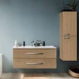JACOB DELAFON - Meuble double vasque 120 cm Ola up + colonne de salle de bain chêne - vignette
