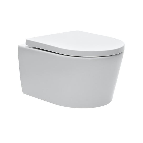 GEBERIT - Pack WC Bati-support Geberit Duofix + WC sans bride SAT + Abattant softclose + Plaque blanche + Brosse de toilette OFFERTE - large