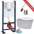 GROHE - Grohe Pack Bâti-autoportant Rapid SL + WC sans bride SAT + Abattant softclose + Plaque blanche + Brosse de toilette OFFERTE - vignette