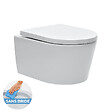 GROHE - Grohe Pack Bâti-autoportant Rapid SL + WC sans bride SAT + Abattant softclose + Plaque blanche + Brosse de toilette OFFERTE - vignette