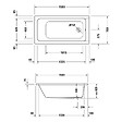 DURAVIT - Baignoire acrylique avec pieds D-Code - Dimensions : 150 x 75 cm - Couleur : BLANC - vignette