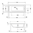 DURAVIT - Baignoire droite 170x75 D-Code bonde au centre - vignette