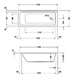 DURAVIT - Baignoire acrylique avec pieds D-Code - Dimensions : 170 x 70 cm - Couleur : BLANC - vignette