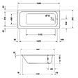 DURAVIT - Baignoire acrylique avec pieds D-Code - Dimensions : 160 x 70 cm - Couleur : BLANC - vignette
