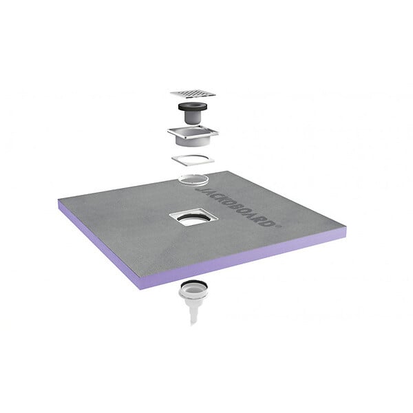 JACKON - Jackon Receveur de douche à carreler Aqua Centré 1200x1200x40mm siphon vertical offert (4512090 + 4512008) - large
