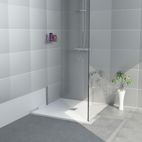 JACKON - Jackon Receveur de douche à carreler Aqua Centré 1200x1200x40mm siphon vertical offert (4512090 + 4512008) - large