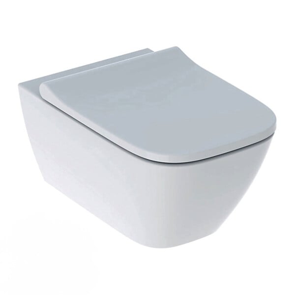 GEBERIT - Geberit Smyle Square WC suspendu Rimfree avec fixations invisibles, caréné, avec abattant softclose slim (500.683.00.2) - large